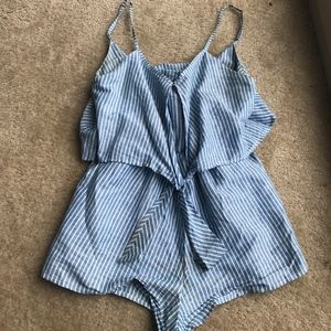 LA Confection Romper Blue White Stripe